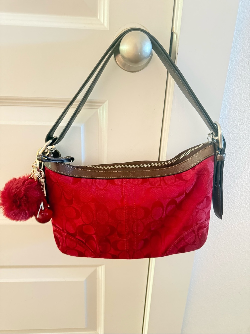 RED COACH BAG